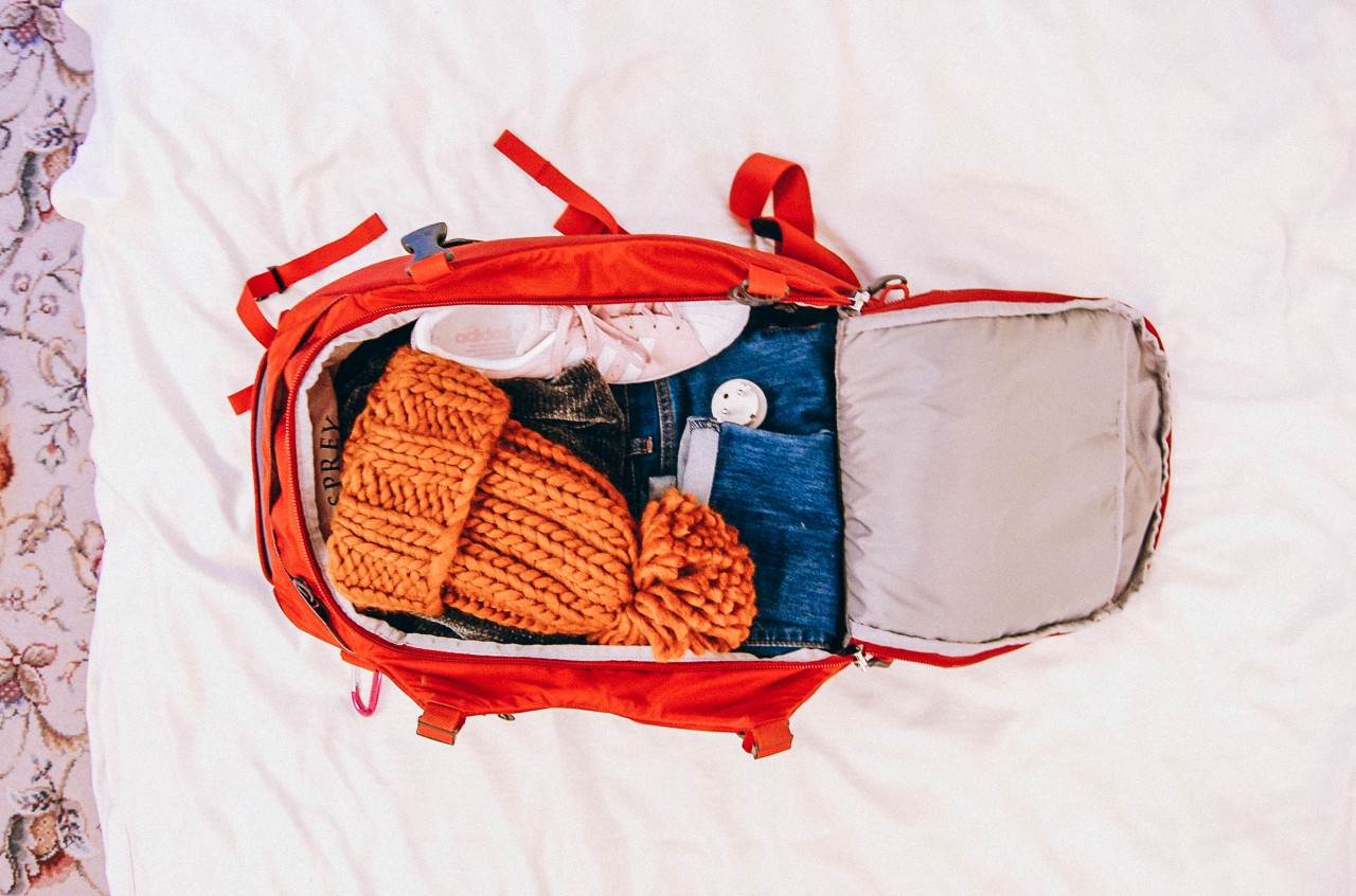 travel blogger backpack