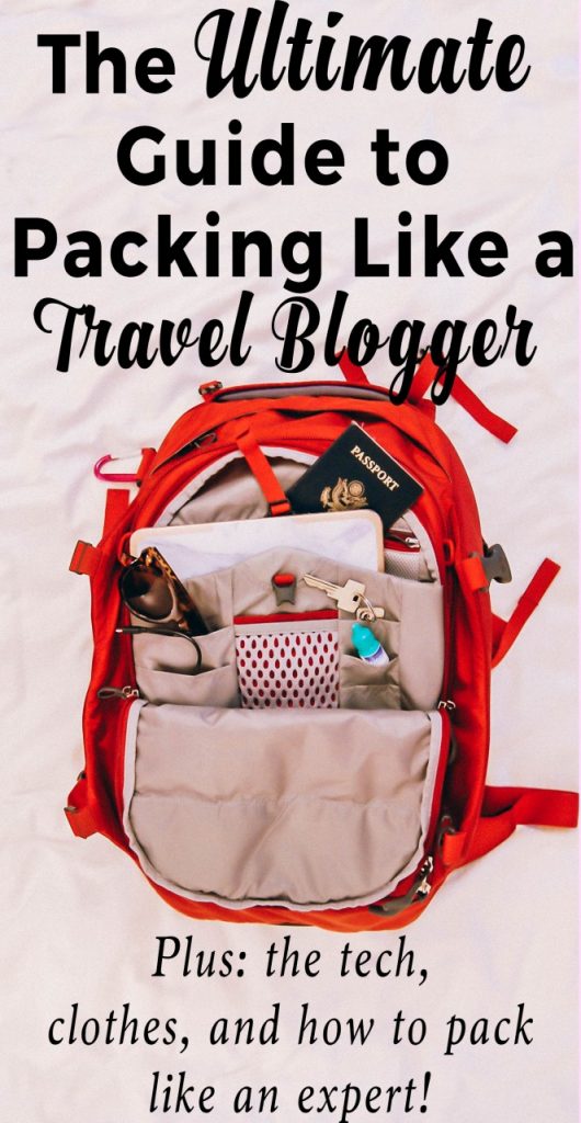 travel blogger backpack