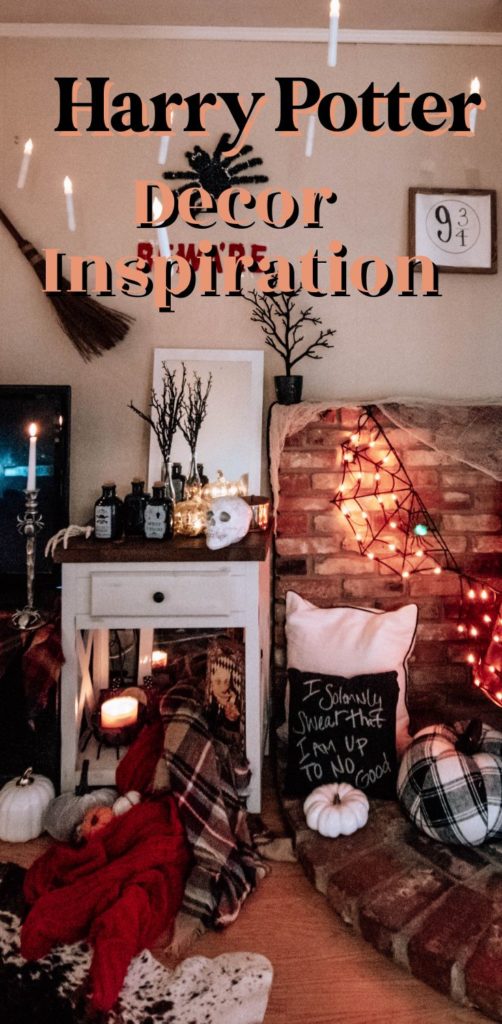 Our Harry Potter Halloween Decorations - Mantle Decor DIY  Harry potter  halloween decorations, Harry potter decor, Harry potter room decor