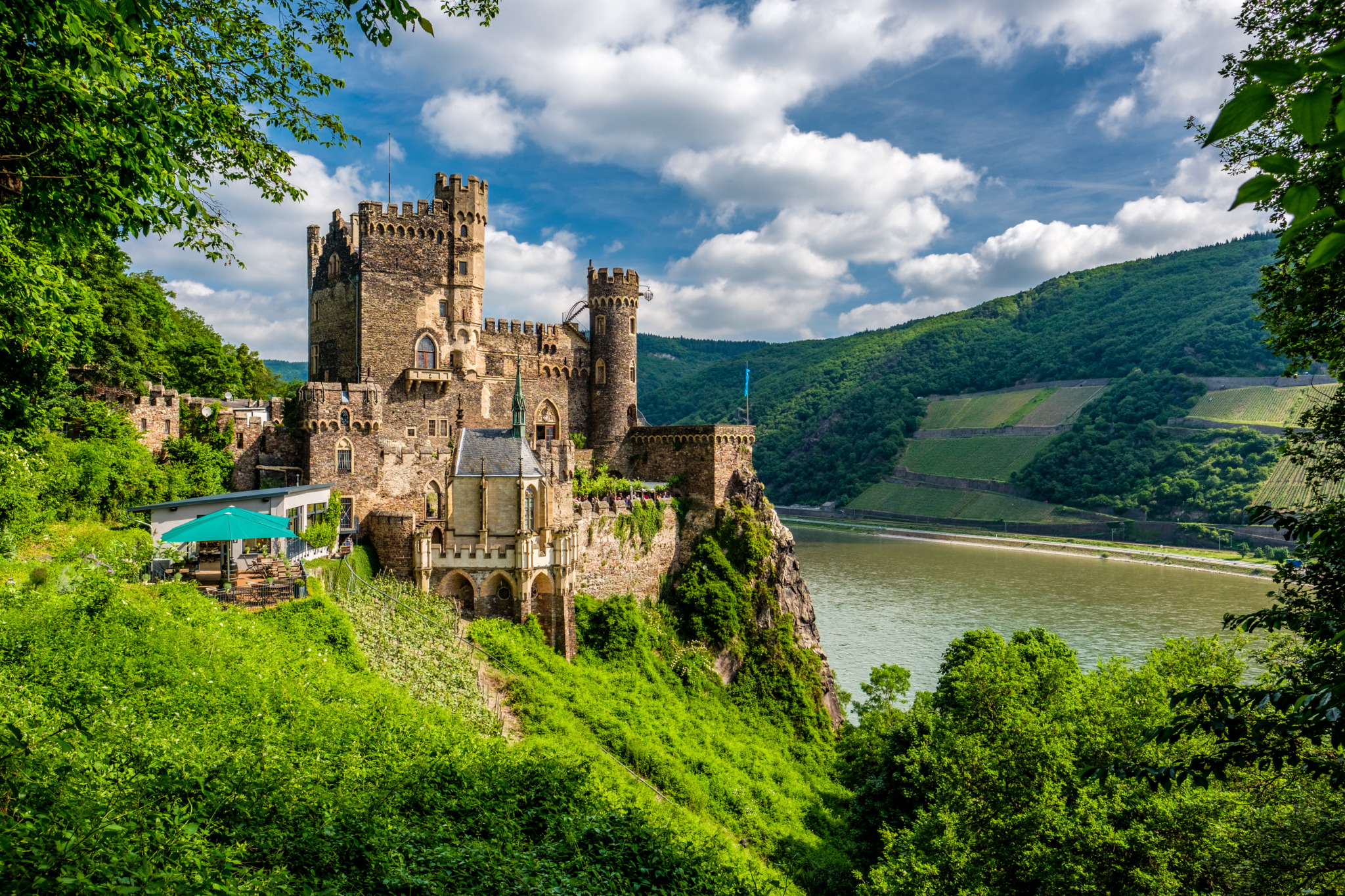 Rheinstein Castle overlooking the Rhine River best castles in Germany