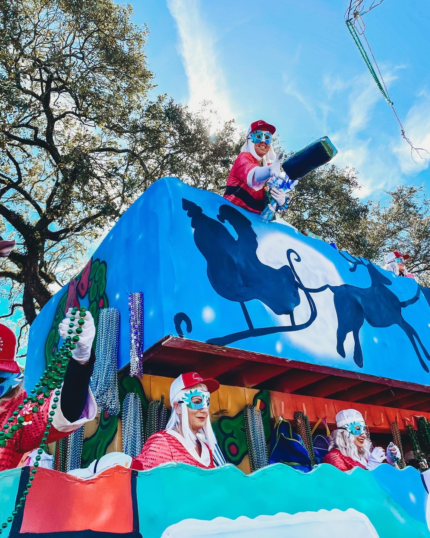 New Orleans Santa with Mardi Gras Beads - NEW!